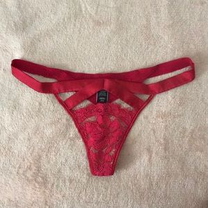Victoria’s Secret red lace thong